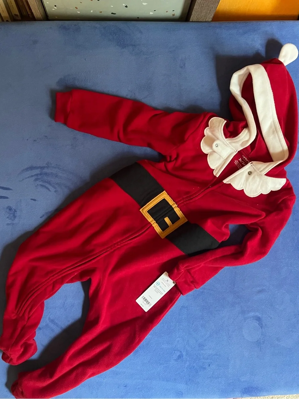 Unisex Carter’s Fleece Santa Onesie Pajamas 3T